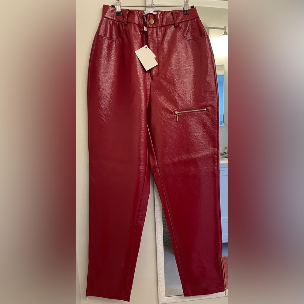 By Egreis red leather pants with tags never worn